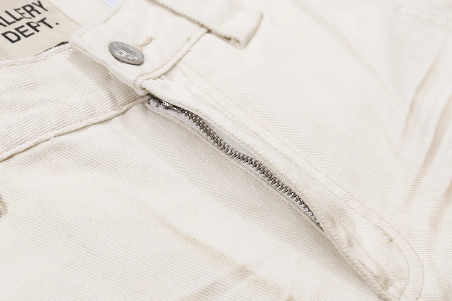 659#Gallery Dept New Dirty Style Mud Dyed Old Washed Off-White Spliced ​​Micro-Large Jeans Fashionable and Versatile Casual Pants Off-White S~XL P250